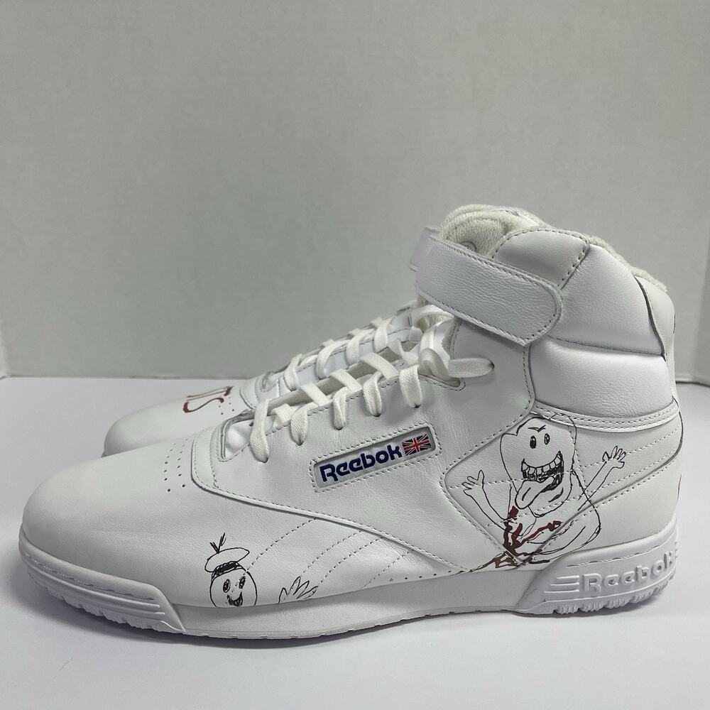 Reebok Ex-O-Fit Clean High SZ 11 White Bait Stranger Things Ghostbusters CN3570 - Picture 1 of 9